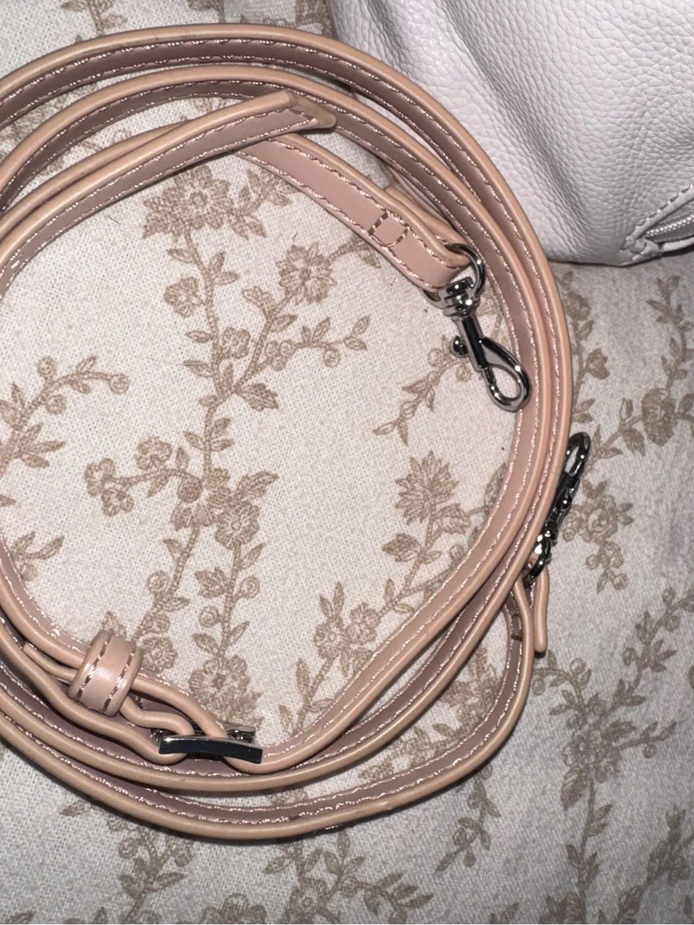 Tignanello Two-Tone Pebbled Leather Satchel in Light Taupe and Nude